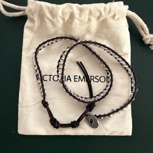 Victoria Emerson Brown and Silver Crystal Bracelet